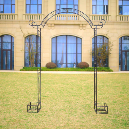 Steel Garden Arch, 7'1" High x 5'1" Wide, Garden Arbor for Various Climbing Plant, Outdoor Garden