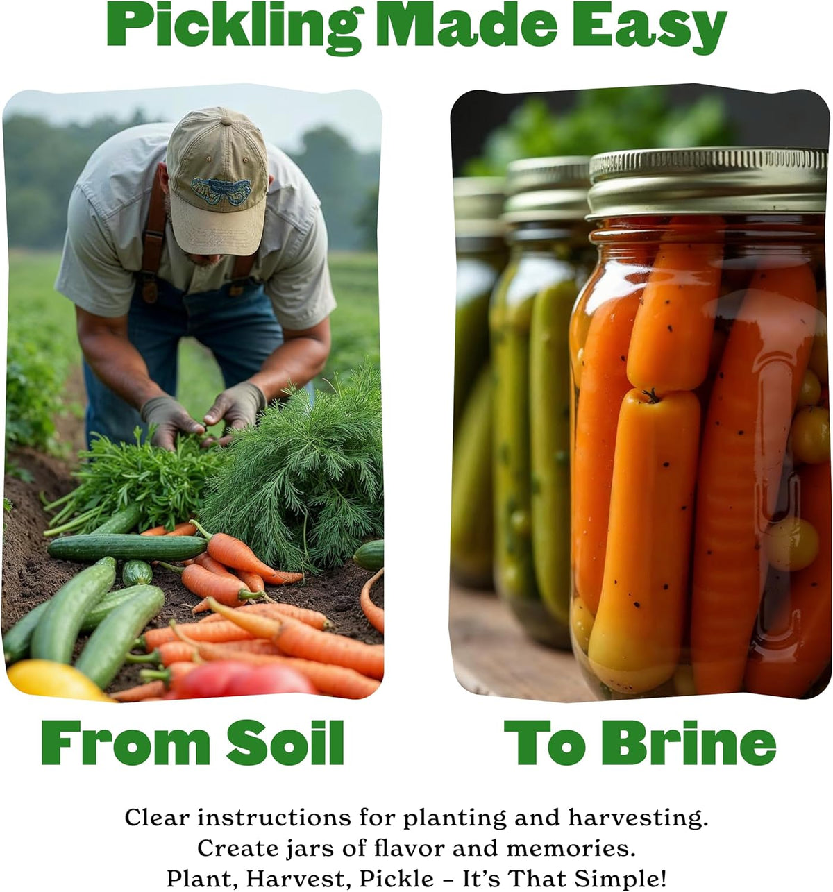 Epic Gardening Pickling Garden Seed Kit - 7 Non-GMO Varieties for Pickling, Includes Beets