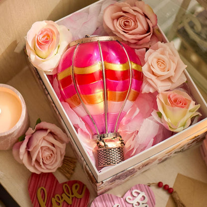 TERESA'S COLLECTIONS Hot Air Balloon Solar Lantern for Valentines Day Garden Decor,Hanging