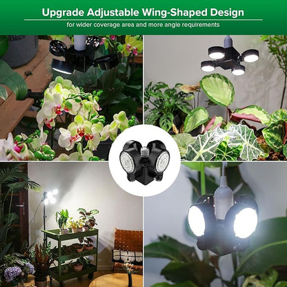 SANSI Grow Lights for Indoor Plants, Full Spectrum with Remote Control, Dimmable, Auto On Off 4 8