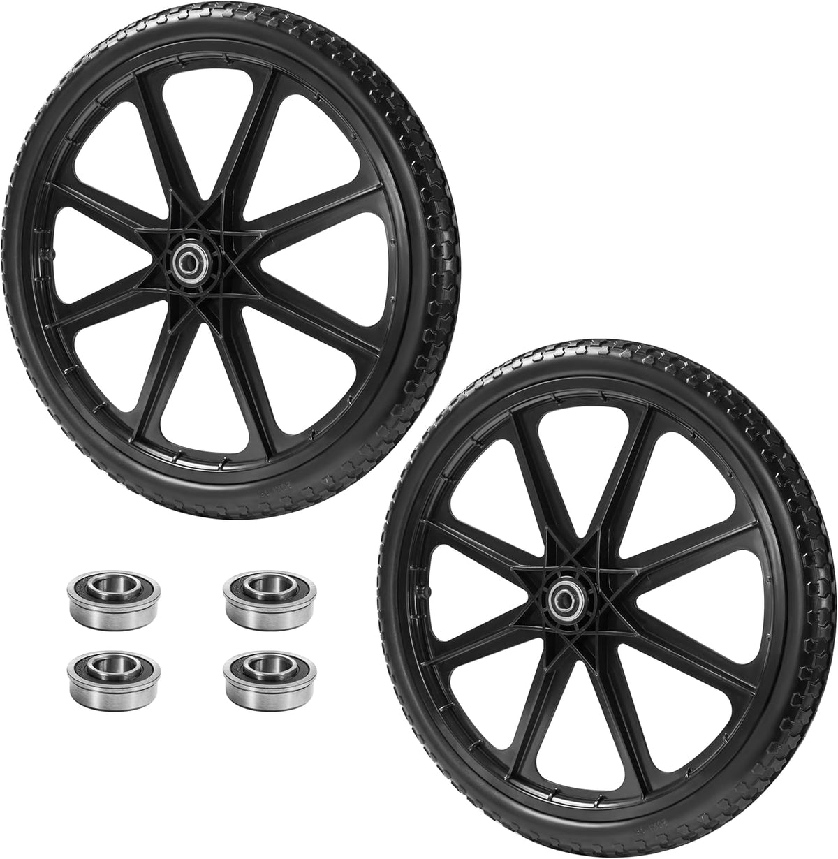 (2 PACK) 20" Flat Free Cart Wheels Compatible with rubbermaid Wheelbarrow Wheels,20x2" Flat Free