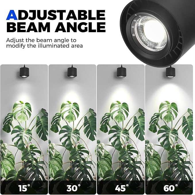 Barrina TR40 Hanging Grow Lights for Indoor Plants, 40W 5000K Full Spectrum, Adjustable Beam Angle
