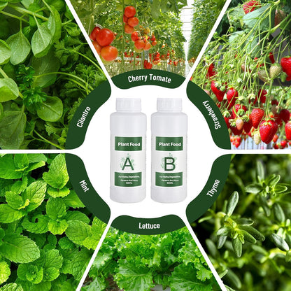 1000ml Hydroponic Nutrients A&B for Aerogarden Plant Food with 2 Measuring Cups - Fertilizer for