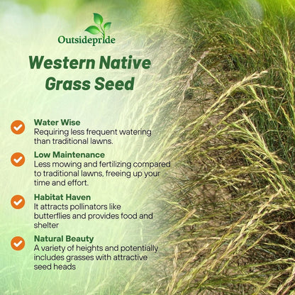 Outsidepride Western Native Grass Seed Mix - 5 lbs. Perennial Blend of Warm & Cool Season, Drought