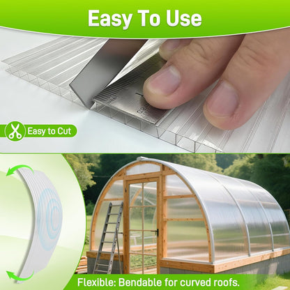 8PCS Polycarbonate Greenhouse Panels, 6' x 4' x 0.16'' Twin-Wall Panels Polycarbonate Sheet, Clear