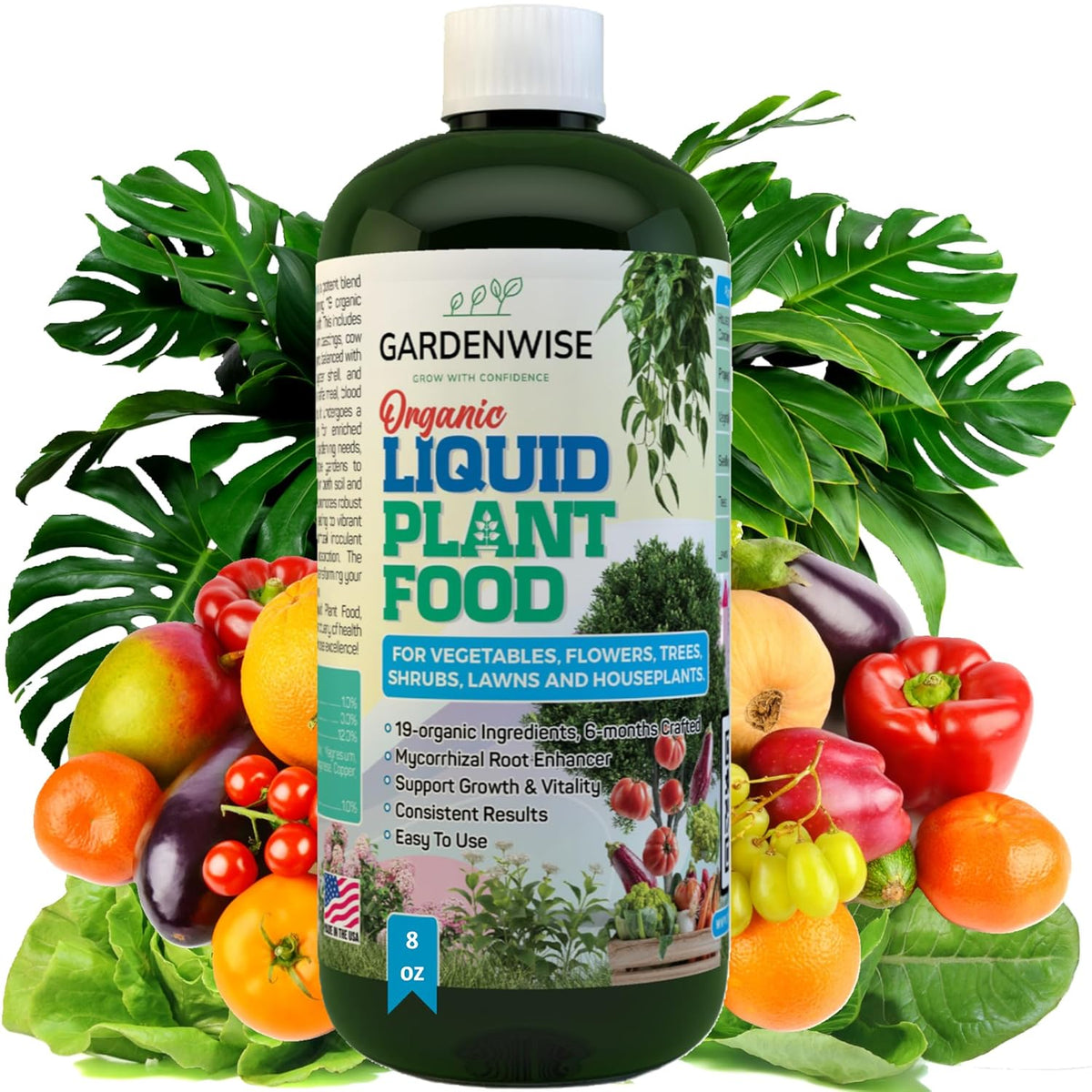 Organic Liquid Plant Food for Indoor Houseplants – All Purpose Fertilizer for Potted Plants