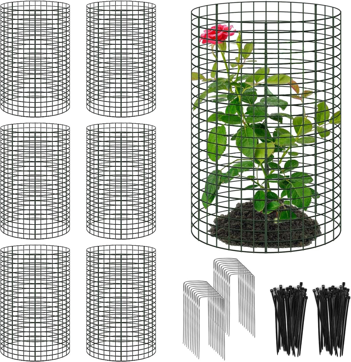 18 Pcs 24'' x 12'' Large Wire Plant Protector from Animals, 6 Pack Metal Plant Cage Chicken Wire