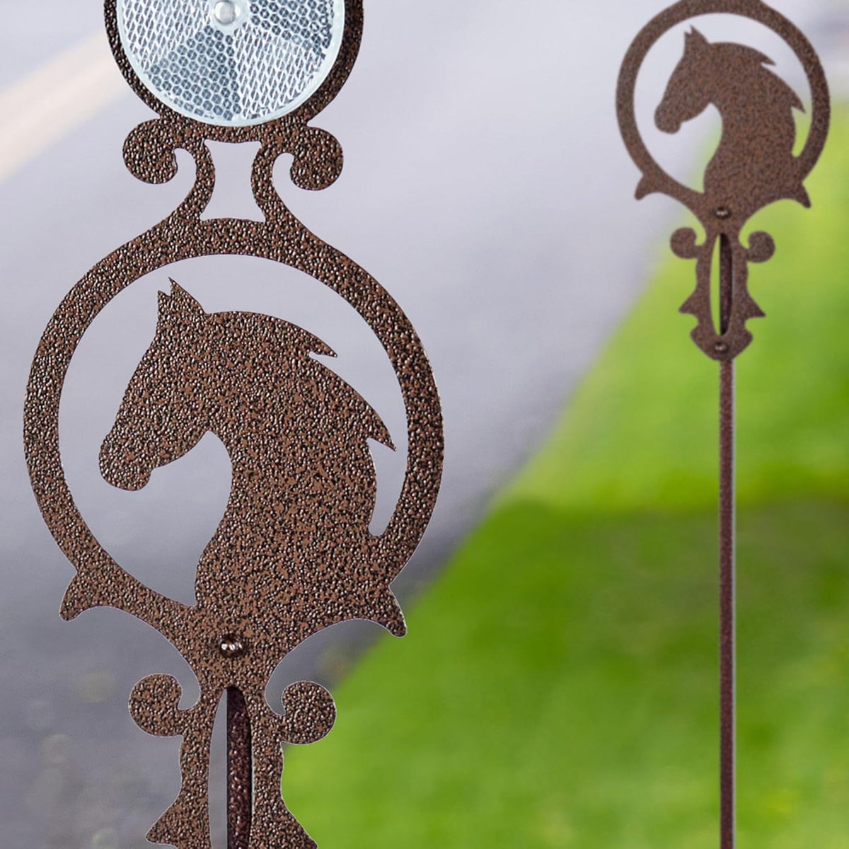 Touch of Class Pathways Reflective Driveway Marker Stake Set of Two for Outdoor Use | Horse