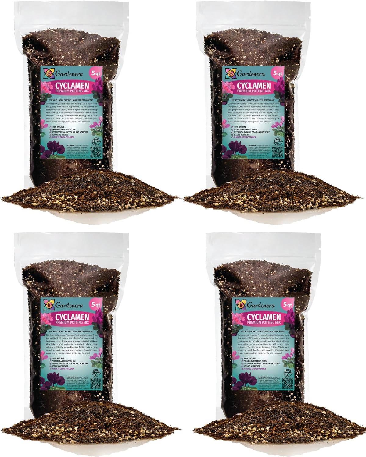 Gardenera Premium Cyclamen Potting Soil Mix - Perfect Balance of Nutrients, Drainage, and Aeration