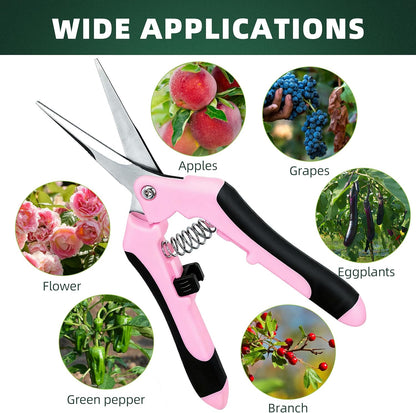 3 Pack Garden Pruning Shears, Stainless Steel Shears, Gardening Shears, Scissors, Garden Clippers