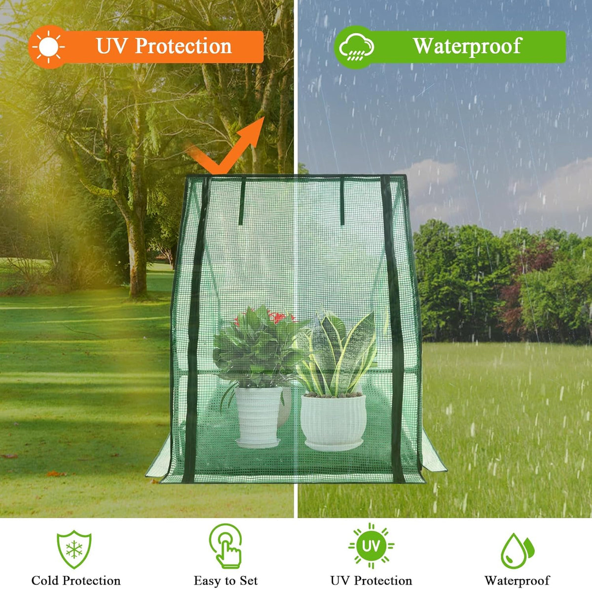 U'Artlines Portable Mini Greenhouse Small Green House with Waterproof Pad 36x36x42 Inch Plant Cover
