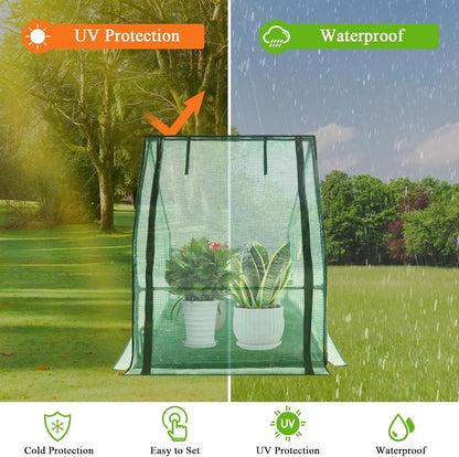 U'Artlines Portable Mini Greenhouse Small Green House with Waterproof Pad 36x36x42 Inch Plant Cover