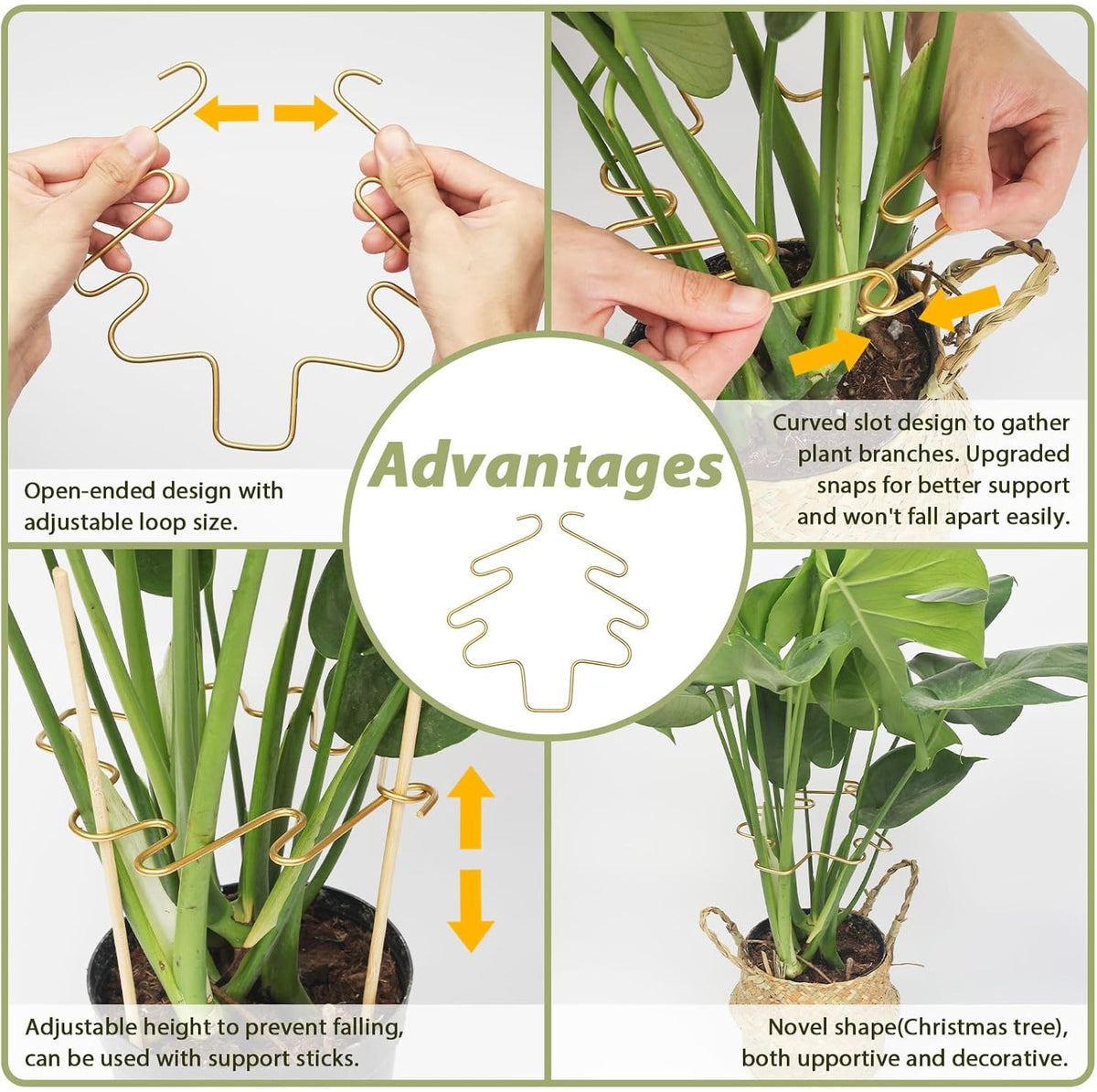PRETTY JOLLY 5PCS Iron Monstera Plant Support Stakes Premium Plant Stand for Indoor & Outdoor
