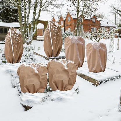6 Pcs Plant Covers Freeze Protection Reusable Plant Protector with Zipper Frost Cloth Warm