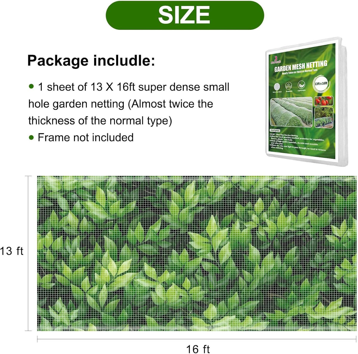 Garden Netting, Jevrench Durable Ultra Fine Garden Netting, Garden Plant Cover Row Cover Makes