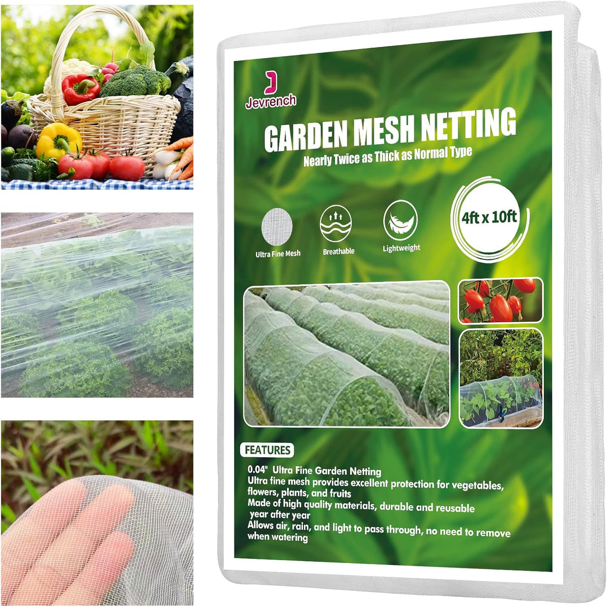 Garden Netting, Jevrench Durable Ultra Fine Garden Netting, Garden Plant Cover Row Cover Makes