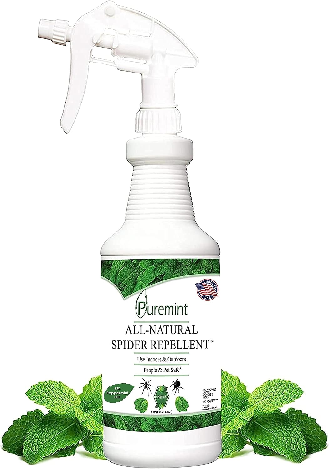 Puremint Spider Repellent, Natural 5% Peppermint Oil Spray, Kills & Deters All Types of Spiders and