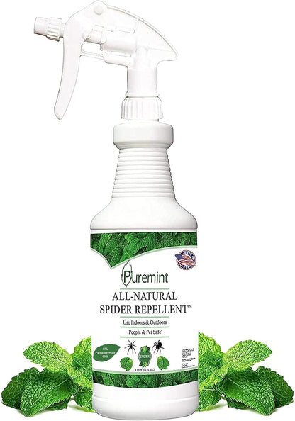Puremint Spider Repellent, Natural 5% Peppermint Oil Spray, Kills & Deters All Types of Spiders and