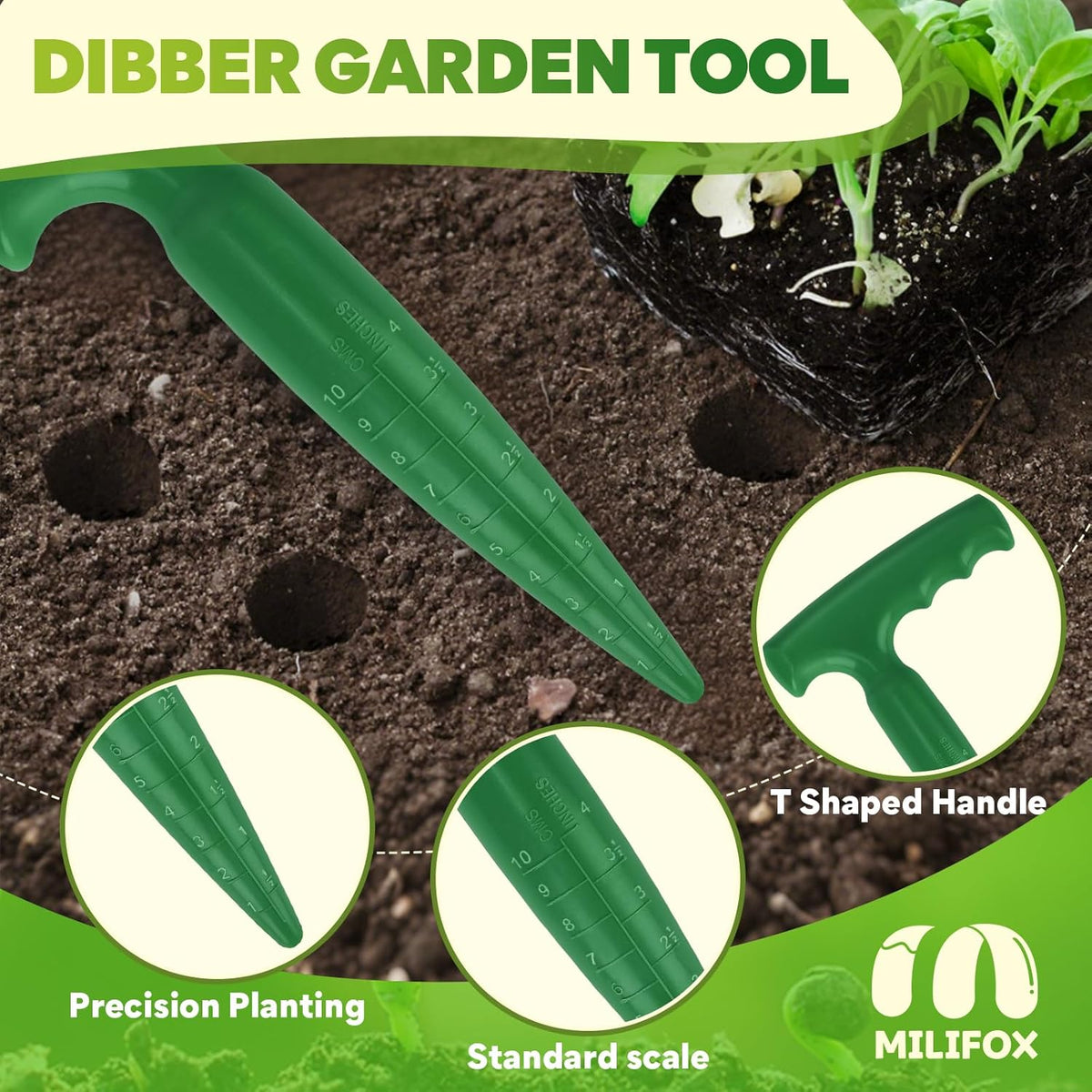 Seed Planter Tool, 6.9" Dibber Garden Tool, Plastic Dibbler Tools for Planting, Seed Dispenser