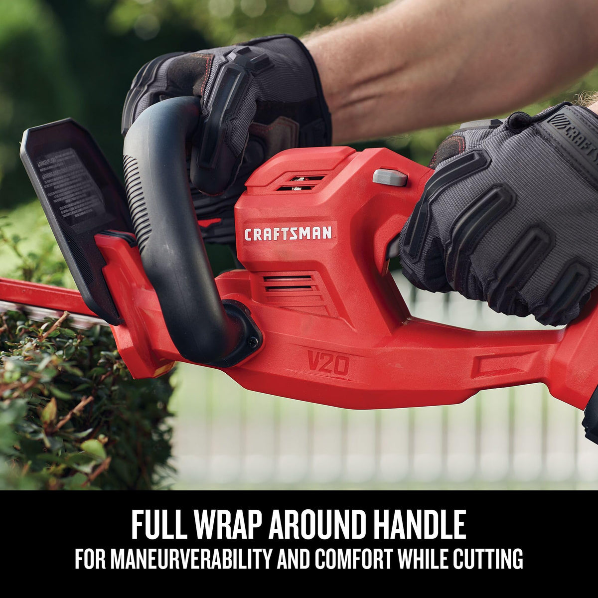 CRAFTSMAN V20 Cordless Hedge Trimmer with Battery and Charger Included, 20 in. Blade, Rechargeable