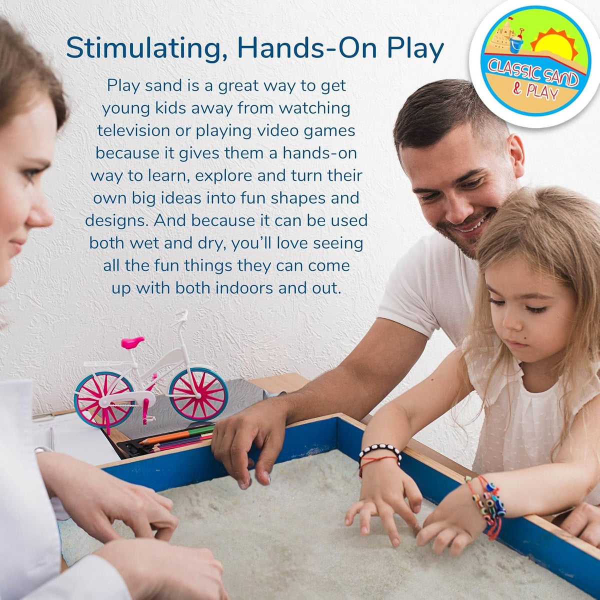 Classic Sand and Play Sand for Sandbox, Table, Therapy, and Outdoor Use, 40 lb. Bag, Natural