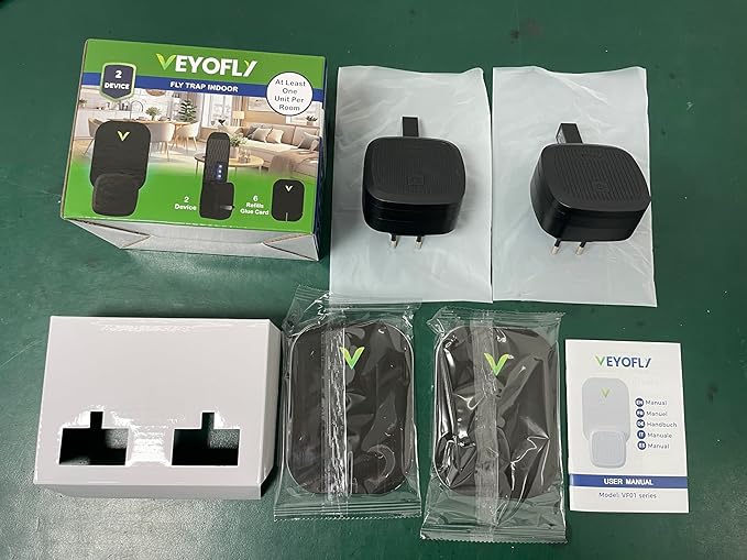 VEYOFLY Fly Trap Indoor, Fruit Fly Traps for Indoors, (2 Device + 6 Refills) Gnat Traps for House