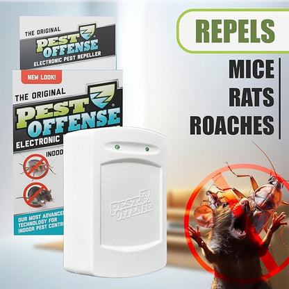 2025 Upgraded PEST OFFENSE New Look Electronic Pest Repeller for Indoor Pest Control of Mice, Rats