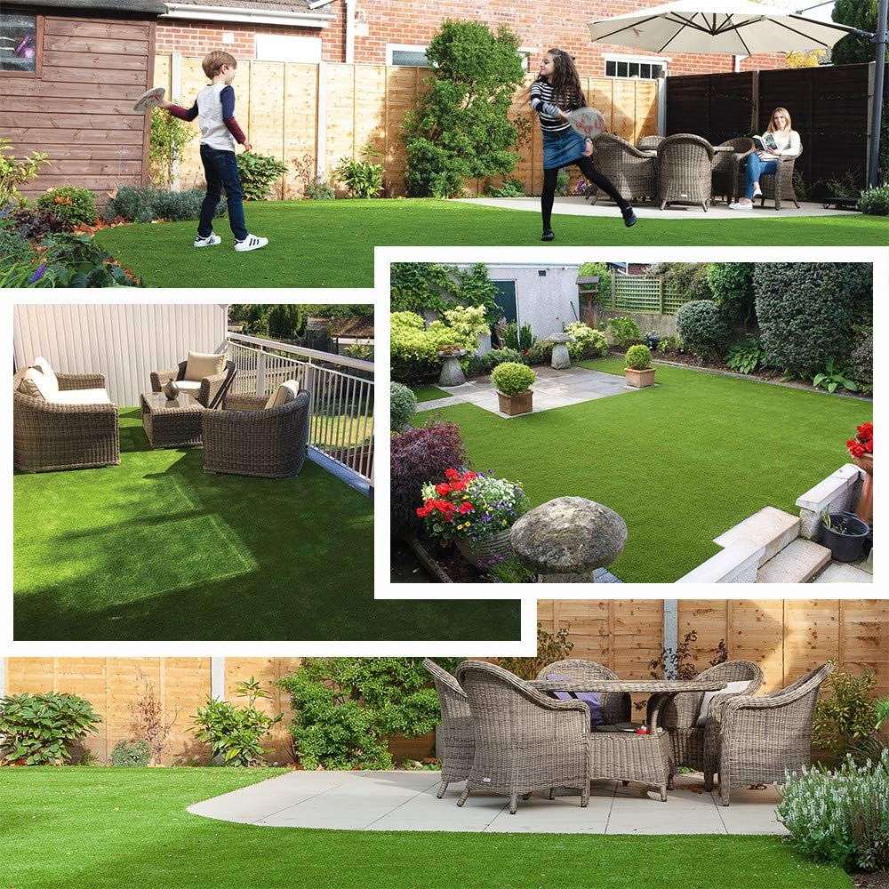 Petgrow Synthetic Artificial Grass Turf Lawn 4 x 18ft, 1.38" Outdoor/Indoor Fake Grass Rug