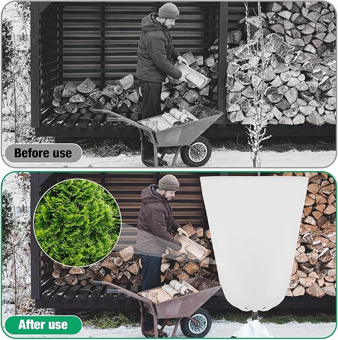 4 Pcs Plant Covers Freeze Protection 35.4" x 59" Winter Frost Blankets for Outdoor Plants with