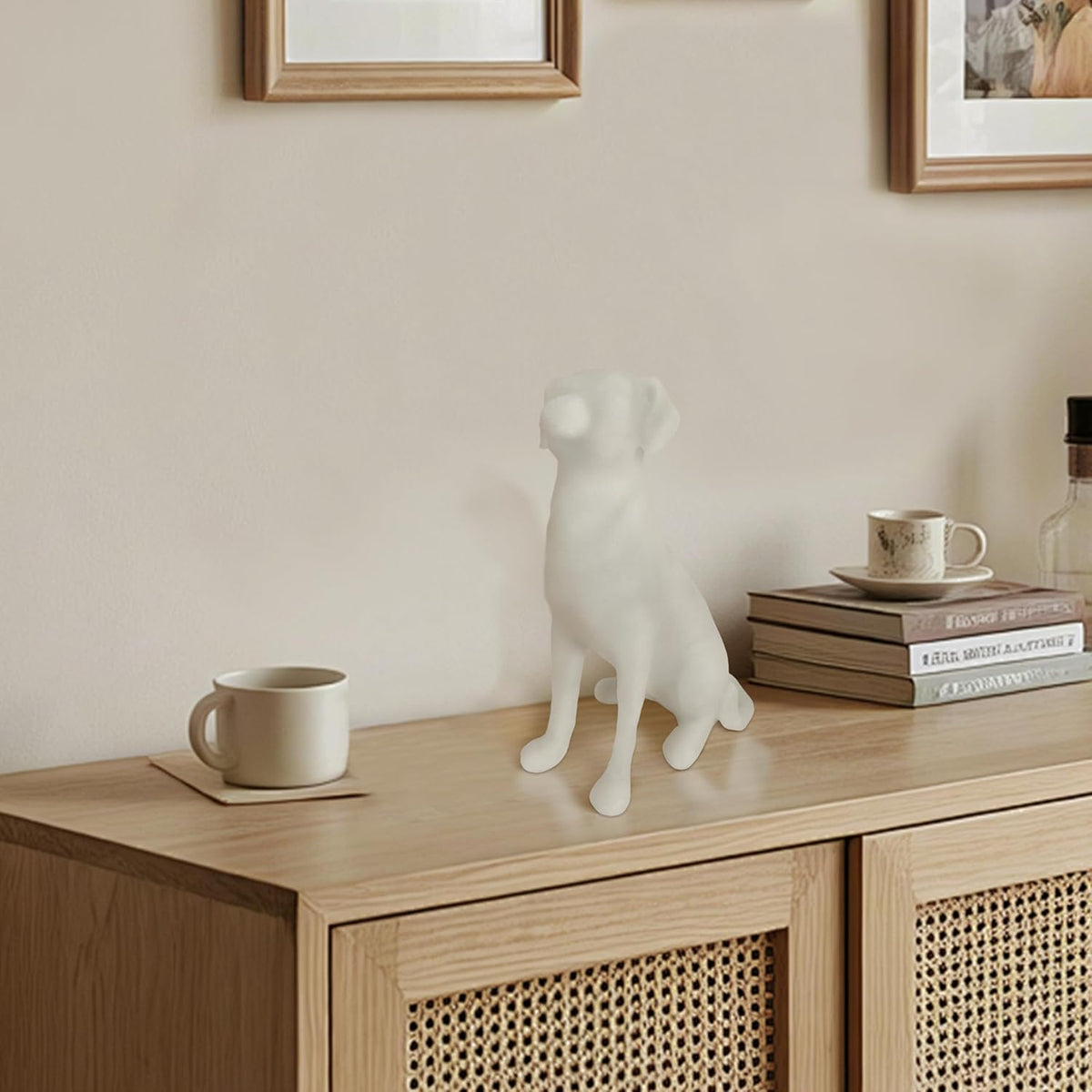 The Labrador Sculpture 11.5x7x5.5 inches, Dog Statues for Home Decor Accents, White Lab Retriever