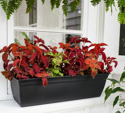 The HC Companies Eclipse Window Planter Box, 24 Inch, Black, 2-Pack