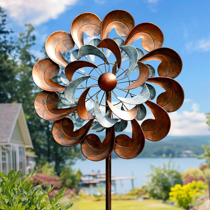 Metal Wind Spinner Outdoor, Wind Spinners for Yard and Garden, 84 inch Wind Sculptures & Spinners