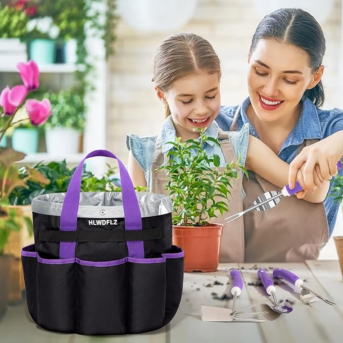 Purple Garden Tool Set Gardening Items for Women - 11PCS Heavy Duty Garden Tools with Detachable