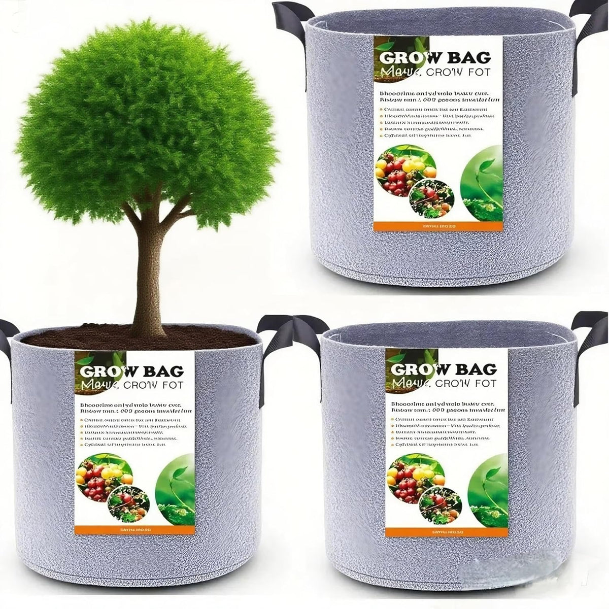 Grow Bags,Gallon Pot,Gallon Grow Bag,Fabric Plant Vegetable Pots,15-35 Gallon Nursery Pots,Deep
