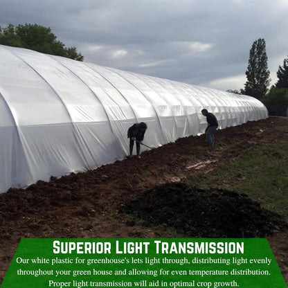 Farm Plastic Supply - String Reinforced 4 Year UV Resistant 10 mil White Greenhouse Plastic