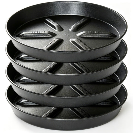 NIMYAU Plant Saucer 6 Inch 4 Pack,Thick Plastic with Raised Center Design Plant Saucers 8 10 12 14