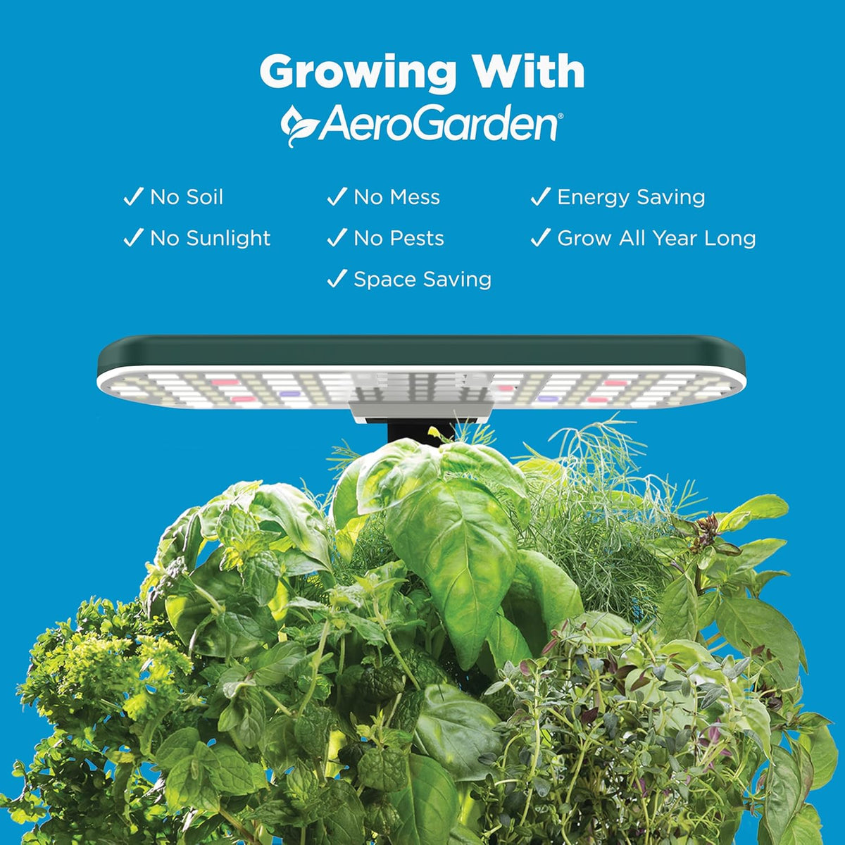 AeroGarden Harvest Lite, Indoor Garden Hydroponic System with LED Grow Light, Holds up to 6
