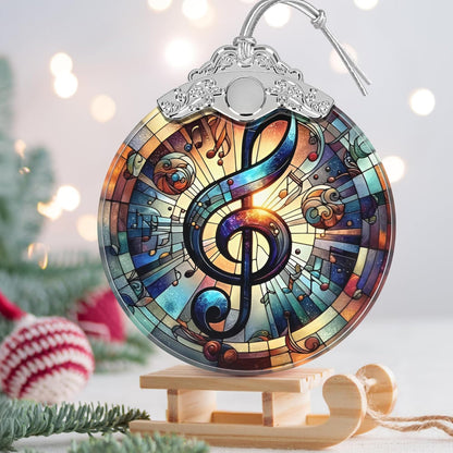 Musical Note Stained Glass Orament - Christmas Ornament - Christmas Decorations for Tree - Holiday