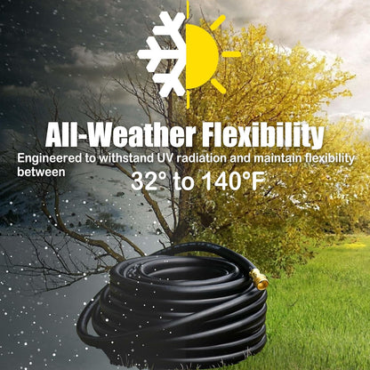 Hybrid Garden Hose 25FT - 5/8" Durable Sturdy and Functional Heavy Duty Rubber Hose with Brass
