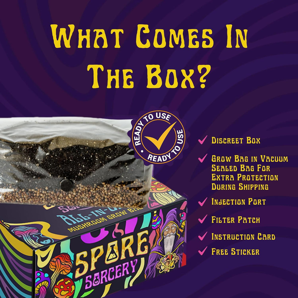 2 LB All-in-One Grow Bag: Up to 16oz of Mushrooms! Nutrient-Enhanced, Injection Port, Just Add Your