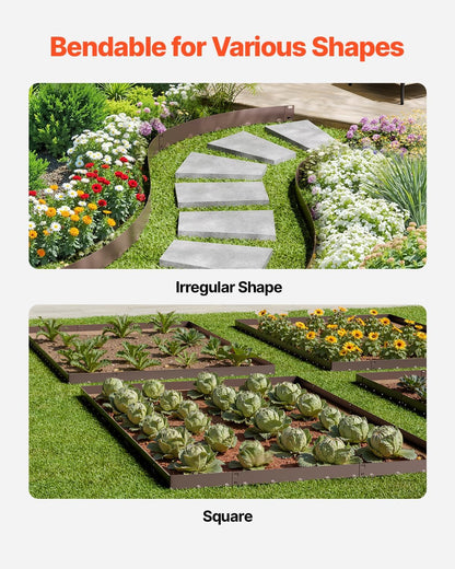 VEVOR Steel Landscape Edging, 5 Packs 39 x 5 in Rust-Resistant Metal Landscape Edging, Bendable