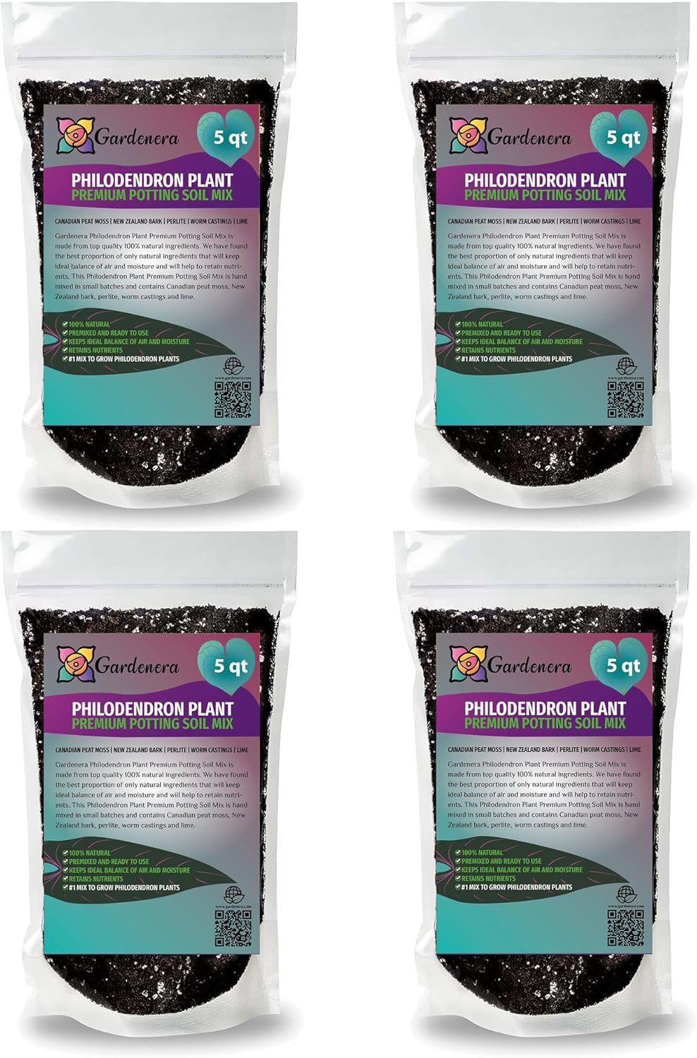 Gardenera Organic Philodendron Soil Blend - Promote Strong Root Development and Vibrant Leaves - 20