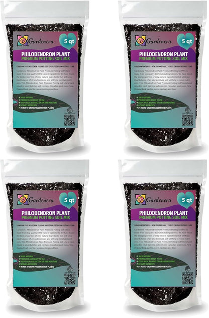 Gardenera Organic Philodendron Soil Blend - Promote Strong Root Development and Vibrant Leaves - 20