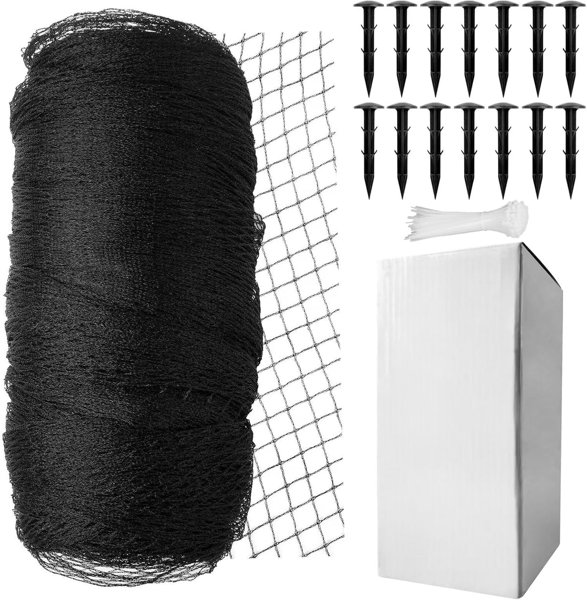 Koi Fish Pond Netting Shield 14ft x 14ft, Black Heavy Duty Pool Leaf net Cover, Protects Garden