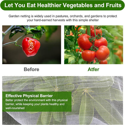 Garden Netting, Jevrench Durable Ultra Fine Garden Netting, Garden Plant Cover Row Cover Makes
