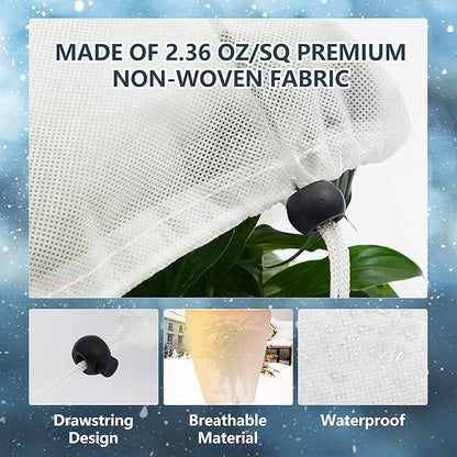 2 Pack Plant Covers Freeze Protection for Winter, 70.9''×47.2'' Frost Cloths for Outdoor Plants