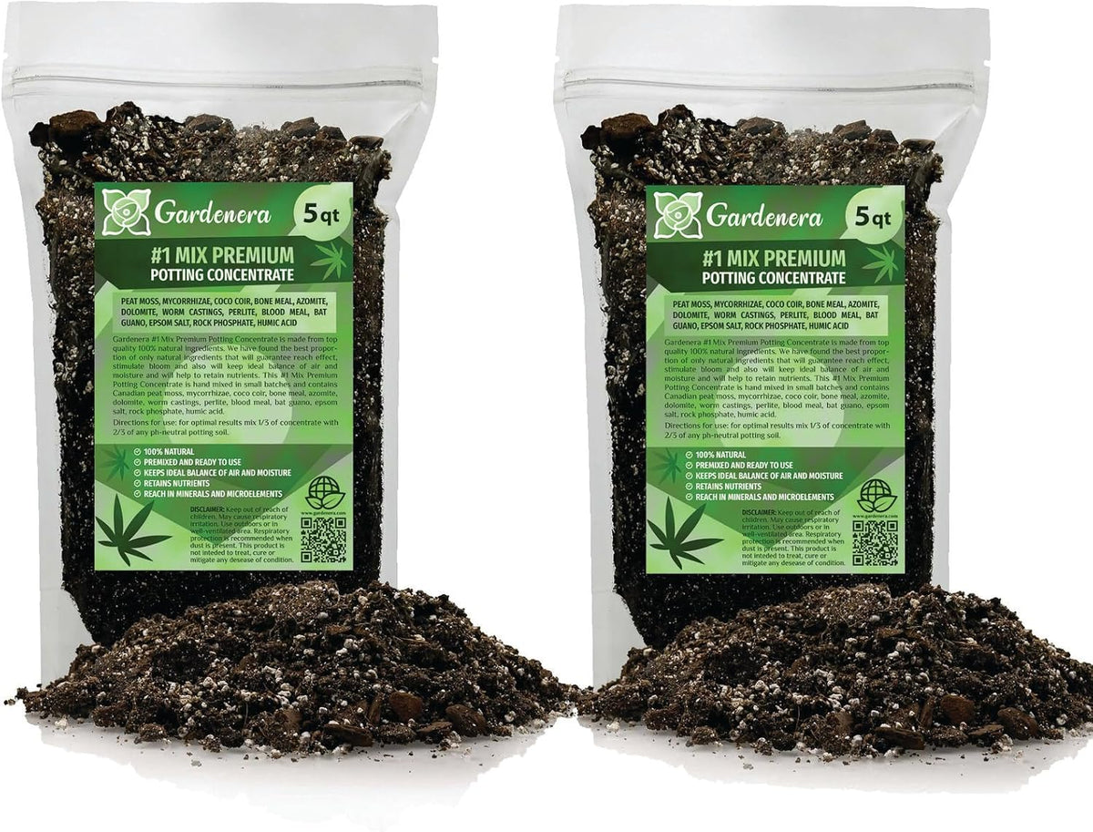 Gardenera Premium Happy Plant Potting Soil Mix - Optimal Nutrient-Rich Blend for Thriving and