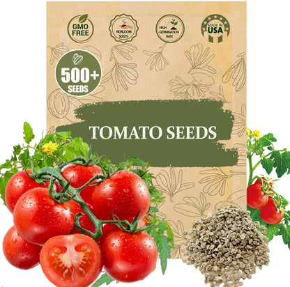 Premium Large Cherry Tomato Seeds – 500 Non-GMO Heirloom Seeds for Planting – Sweet Juicy, High