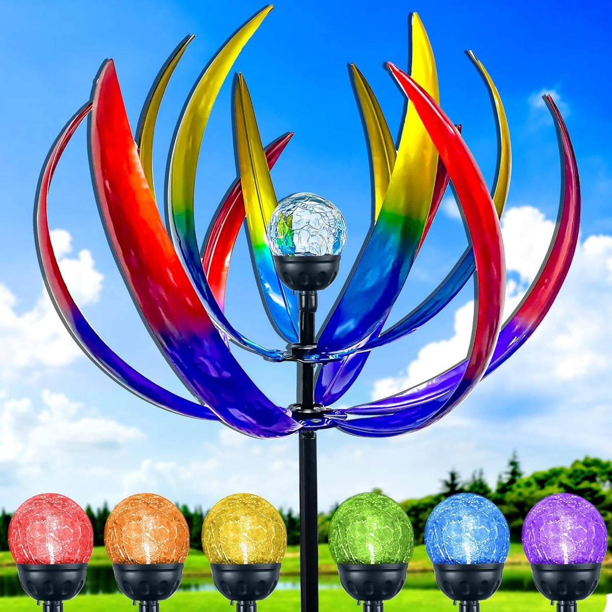 Wind Spinners Outdoor for Yard and Garden - Wind Sculptures & Spinners,70 Inch Wind Spinner with