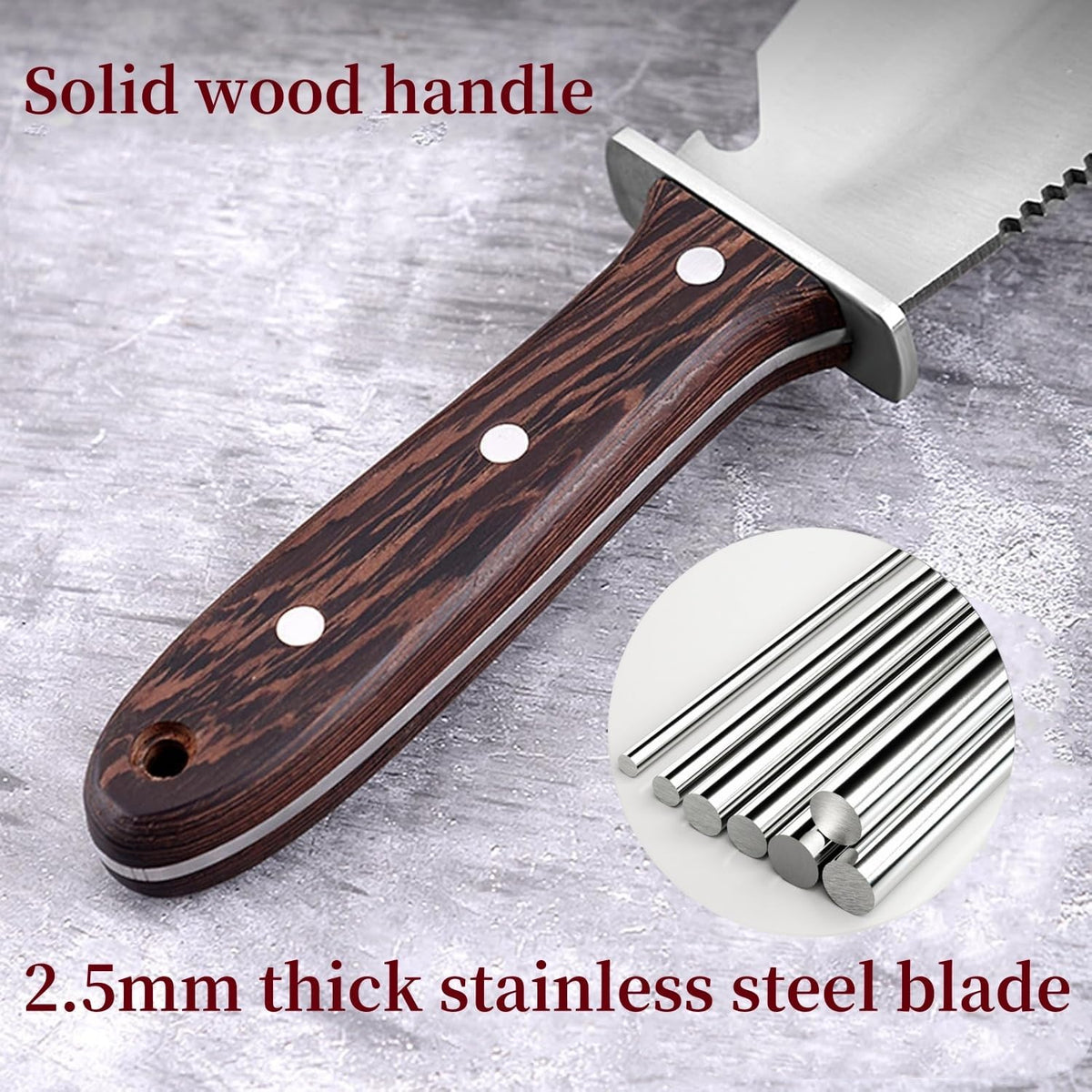 Hori Hori Garden Knife, Garden Tools with Sheath for Weeding,Planting,Digging, Stainless Steel